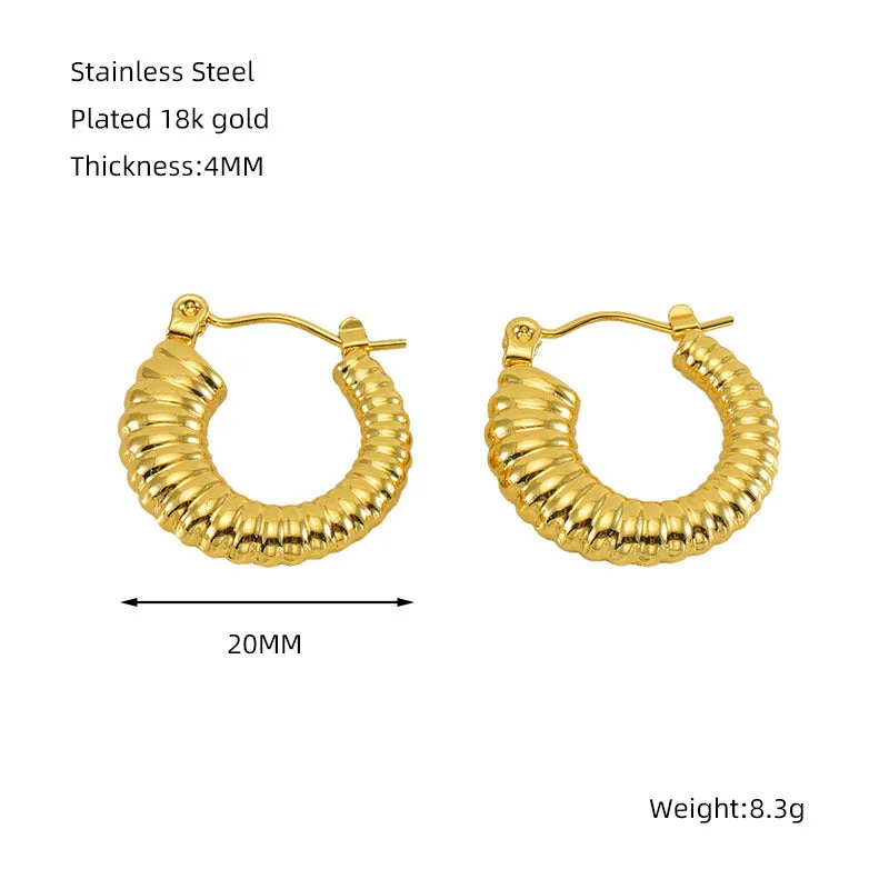 Wholesale titanium steel geometric 18K gold-plated earrings