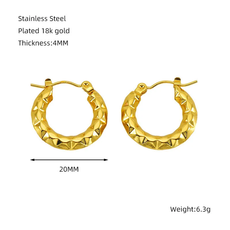 Wholesale titanium steel geometric 18K gold-plated earrings
