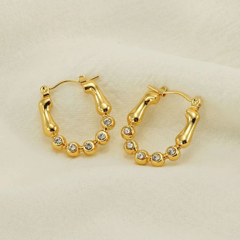 Wholesale Titanium Steel Geometric Circular Earrings