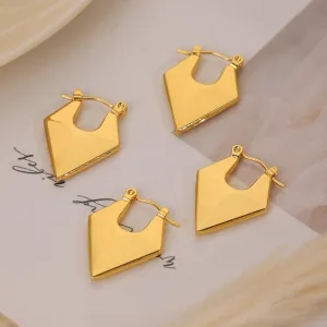 Wholesale Titanium Steel Gold Plated Geometric Simple Earrings
