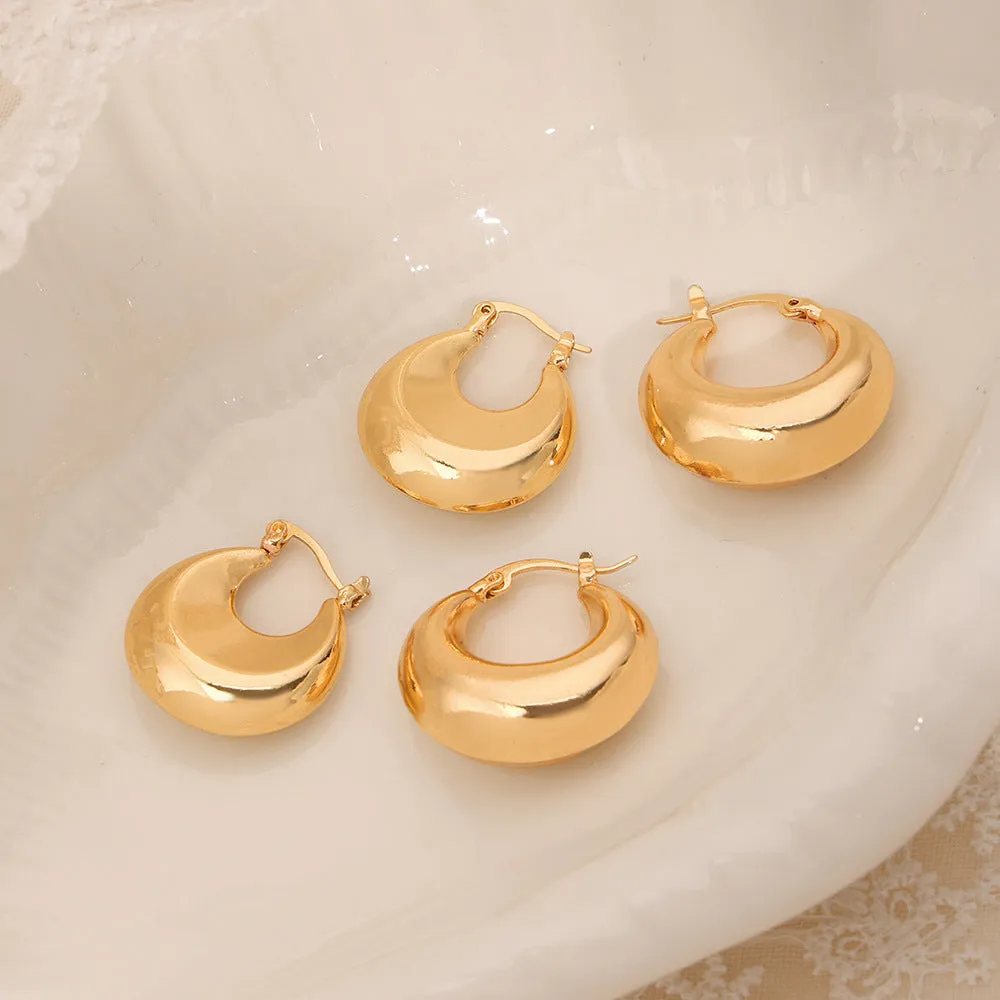 Wholesale Titanium Steel Gold Plated U Shape Earrings