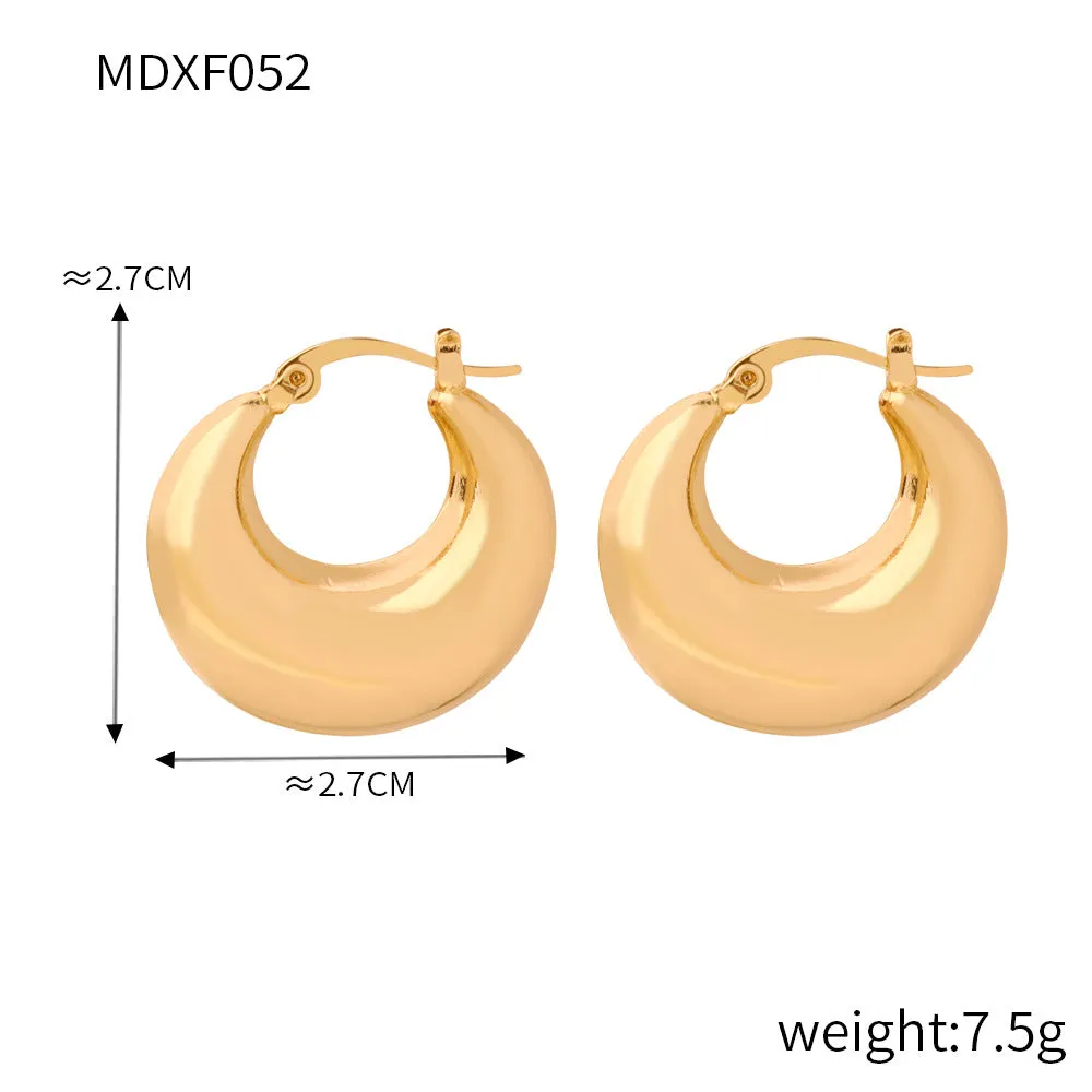 Wholesale Titanium Steel Gold Plated U Shape Earrings