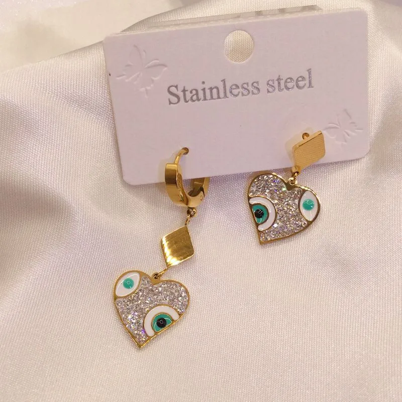 Wholesale Titanium Steel Love Colored Irregular Stainless Steel Earrings