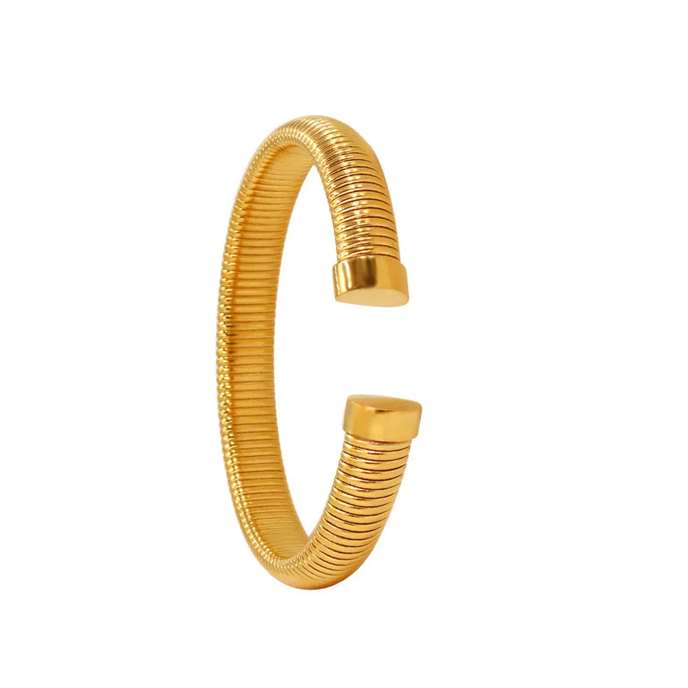 Wholesale Titanium Steel Open Fashion Versatile Gold Plated Bracelet