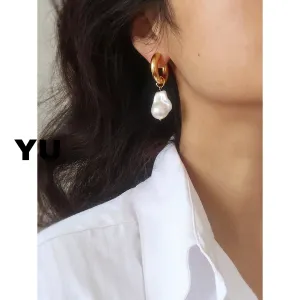 Wholesale Titanium Steel Pearl Earrings