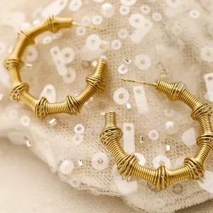 Wholesale Titanium Steel Ring Spring Shape Creative Earrings