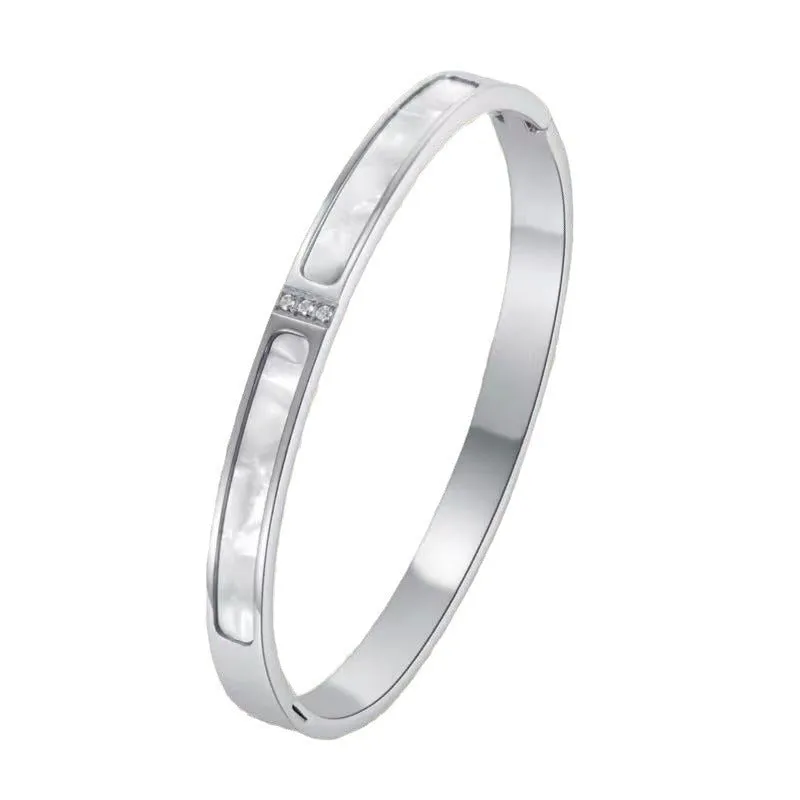 Wholesale Titanium Steel Rose Gold Inlaid Diamond Non Fading Bracelets