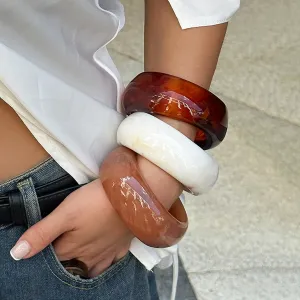 Wholesale Translucent Color Wide Fadeless Bracelet for Women