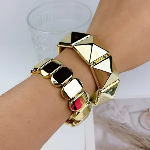 Wholesale trend street photography personality simple spiral pattern snake square stitching bracelet