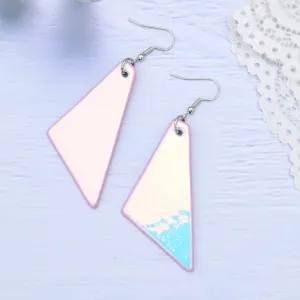 Wholesale Triangle Reflective Laser Simple Earrings