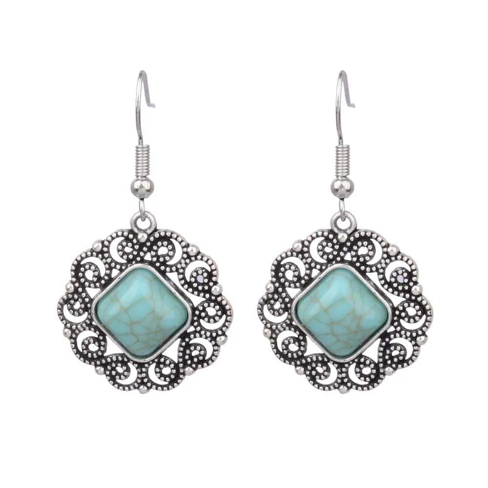 Wholesale Turquoise Fashion Alloy Geometric Earrings