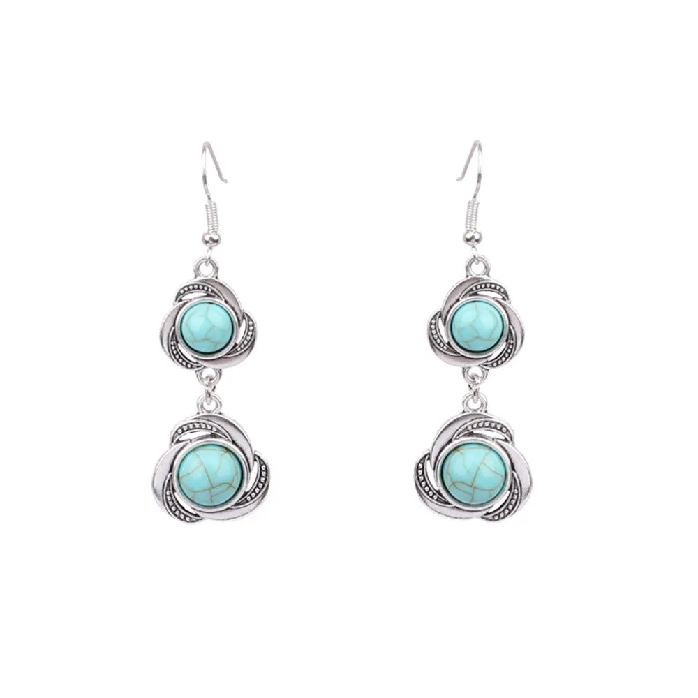 Wholesale Turquoise Fashion Alloy Geometric Earrings