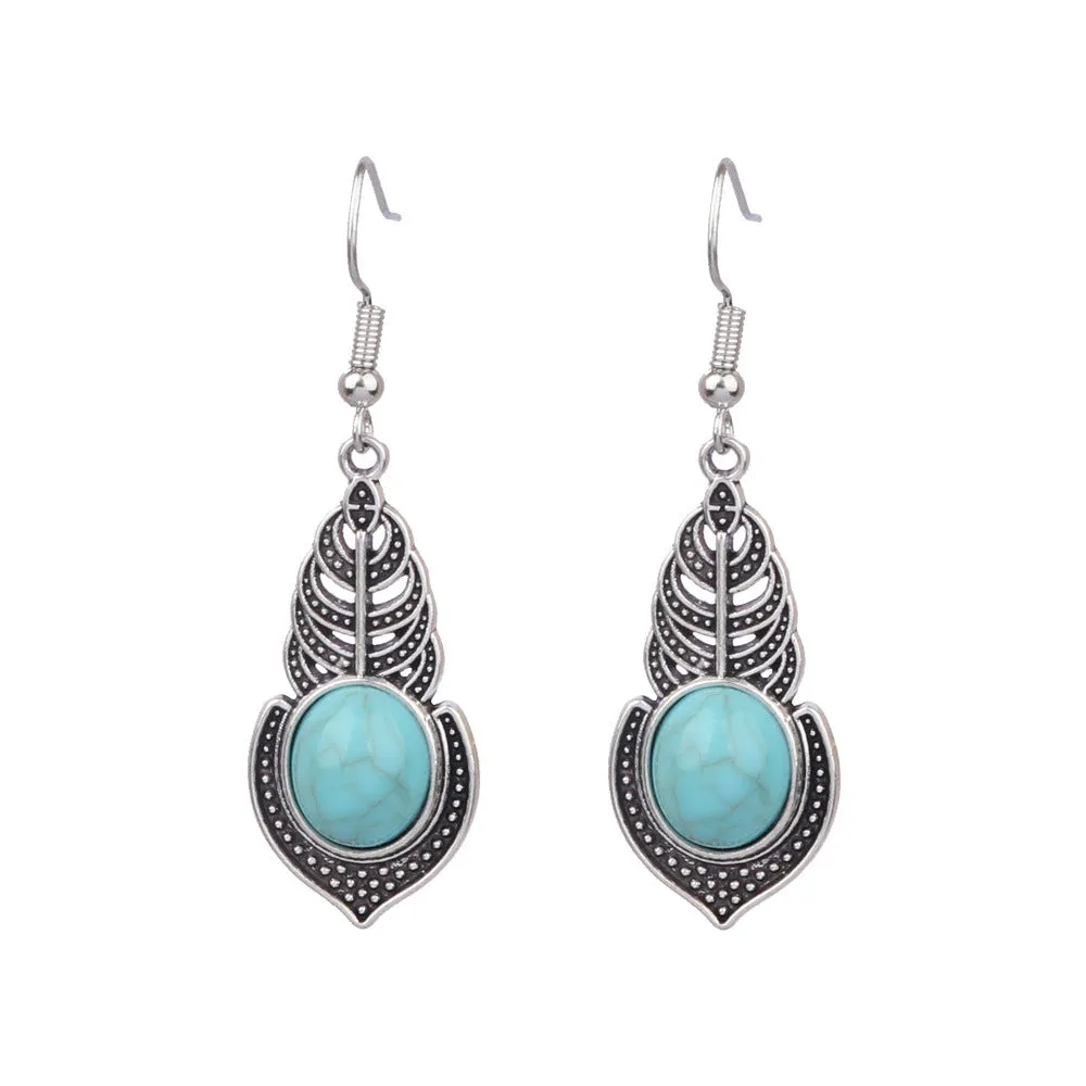 Wholesale Turquoise Fashion Alloy Geometric Earrings