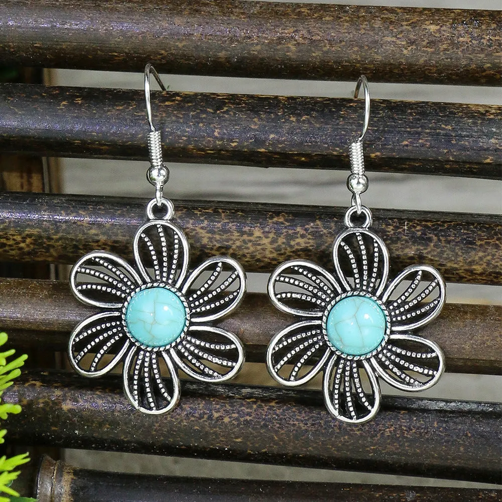 Wholesale Turquoise Fashion Alloy Geometric Earrings