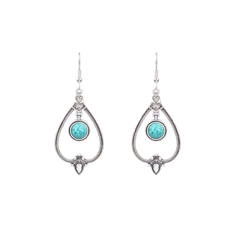 Wholesale Turquoise Fashion Alloy Geometric Earrings