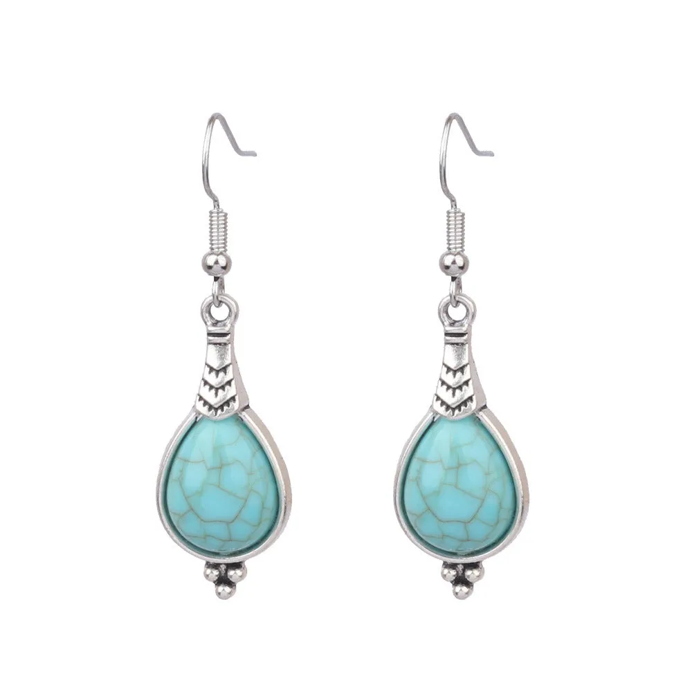 Wholesale Turquoise Fashion Alloy Geometric Earrings