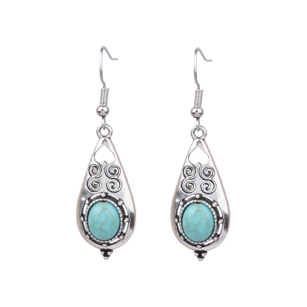 Wholesale Turquoise Fashion Alloy Geometric Earrings