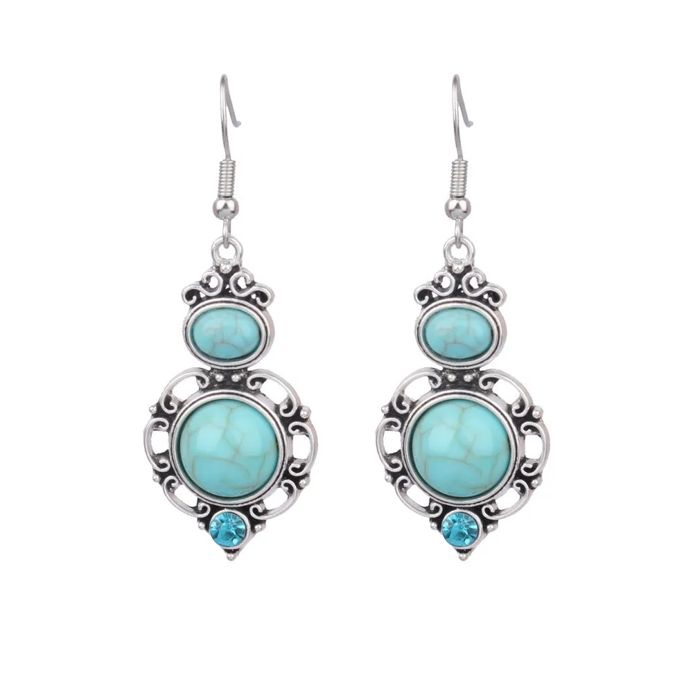 Wholesale Turquoise Fashion Alloy Geometric Earrings