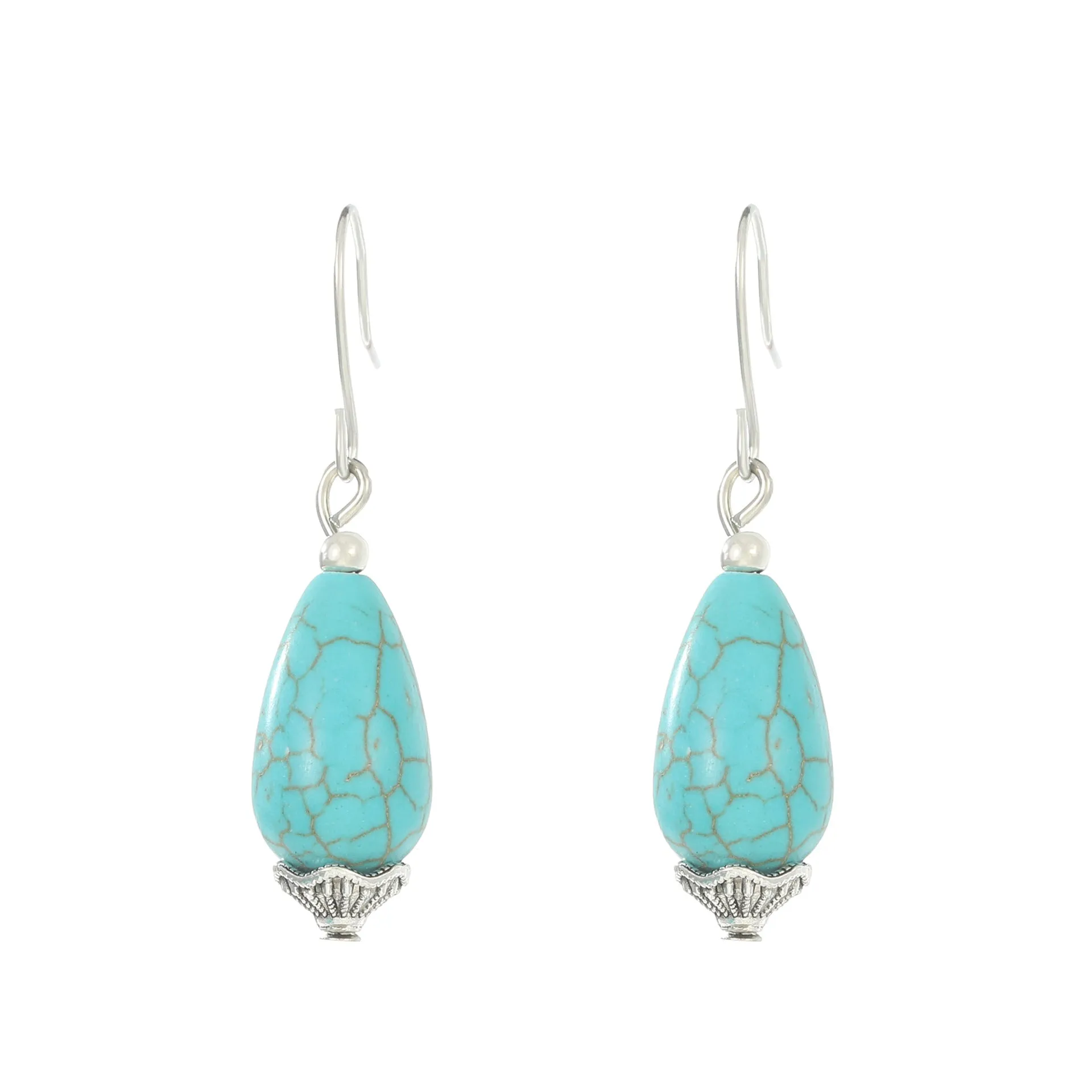 Wholesale Turquoise Vintage Pendant Bohemian Earrings