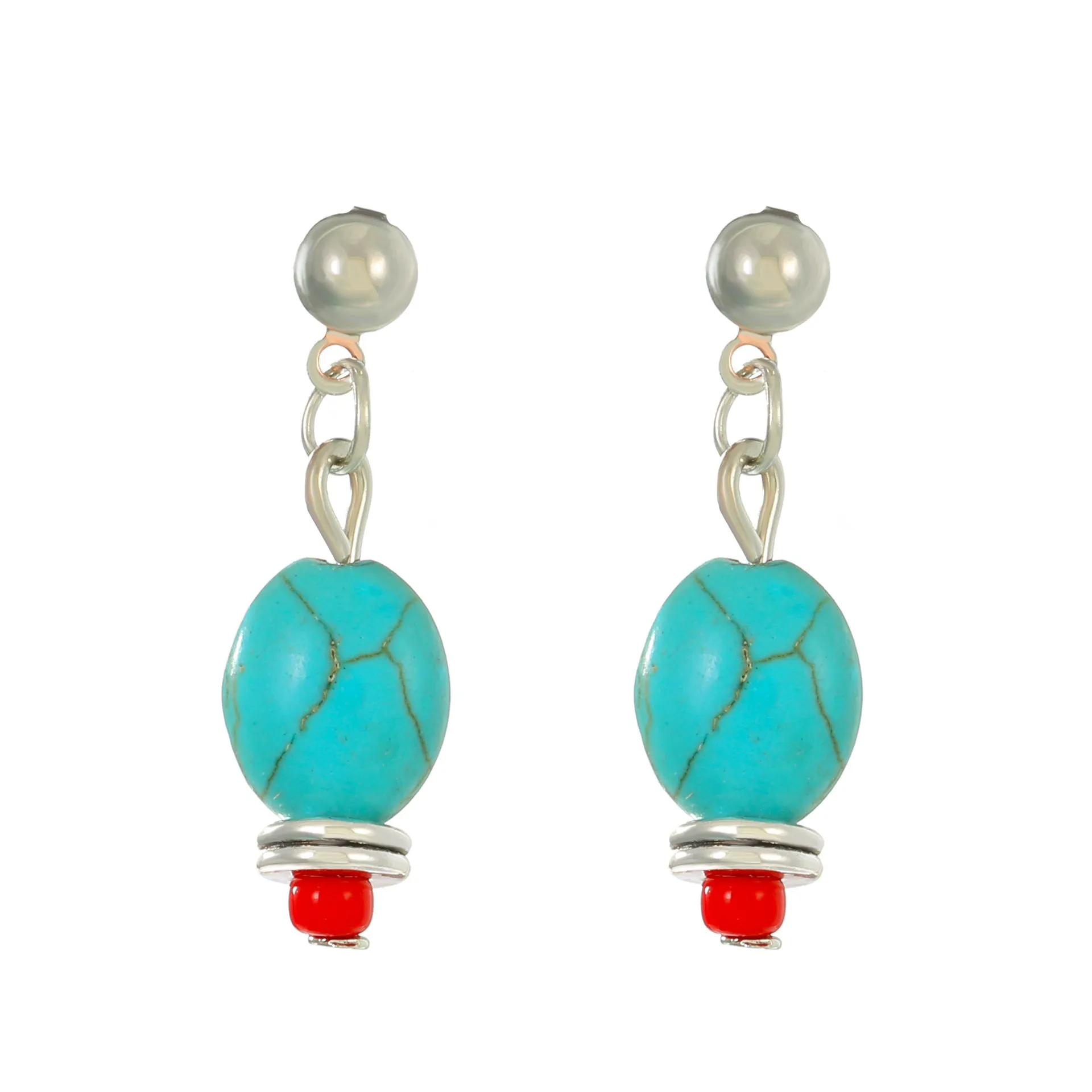 Wholesale Turquoise Vintage Pendant Bohemian Earrings