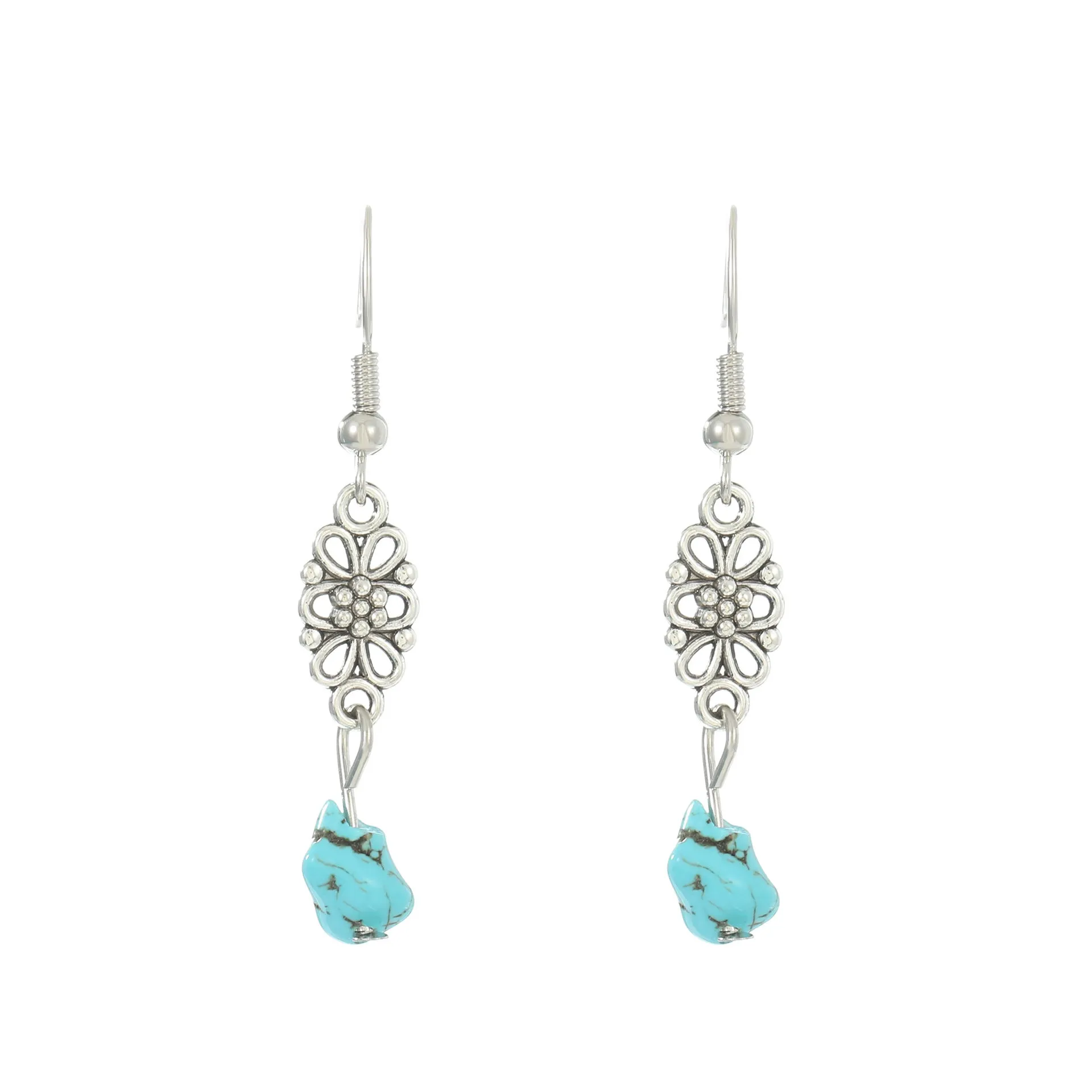 Wholesale Turquoise Vintage Pendant Bohemian Earrings