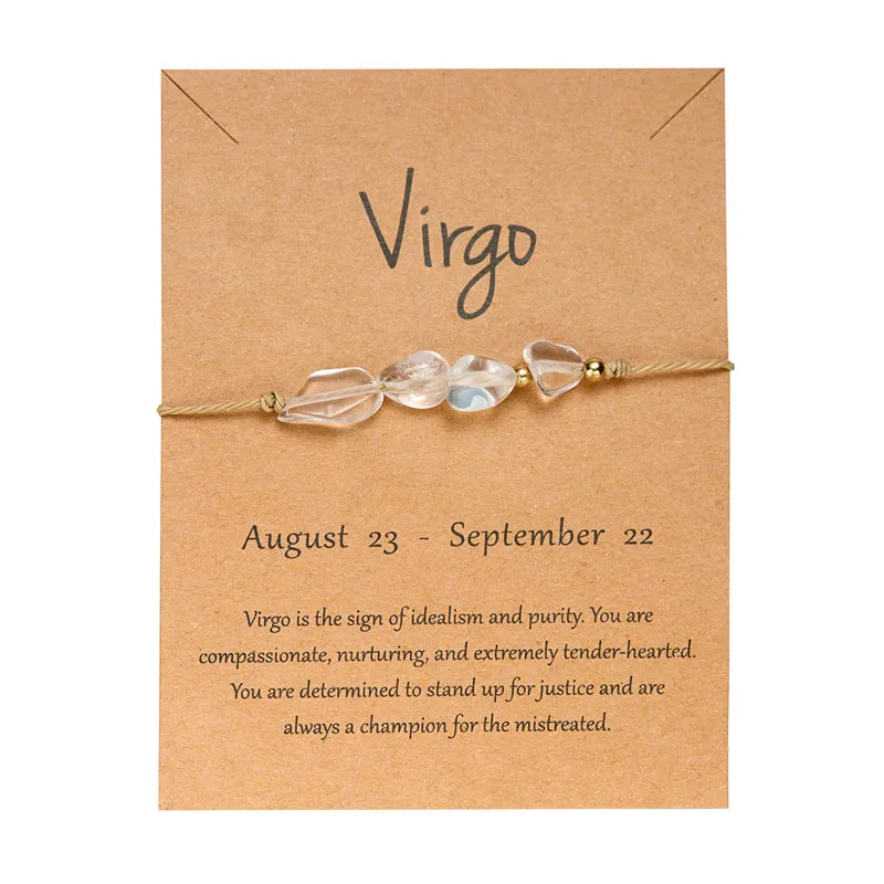 Wholesale Twelve Constellations Natural Stone Beaded Bracelet