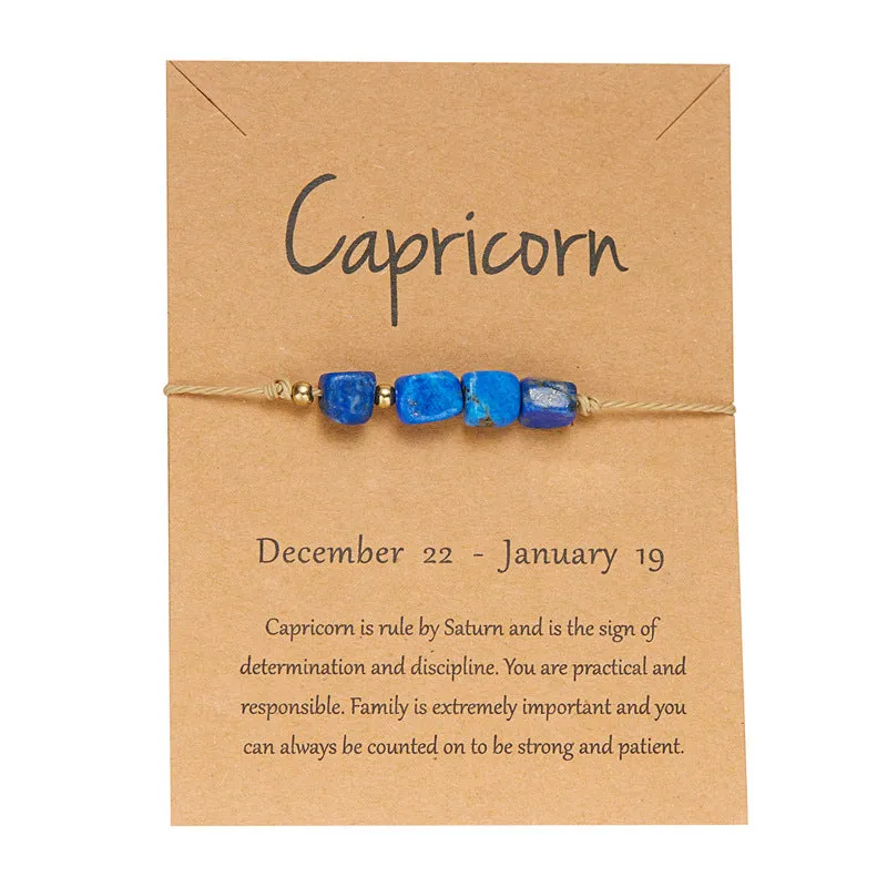 Wholesale Twelve Constellations Natural Stone Beaded Bracelet