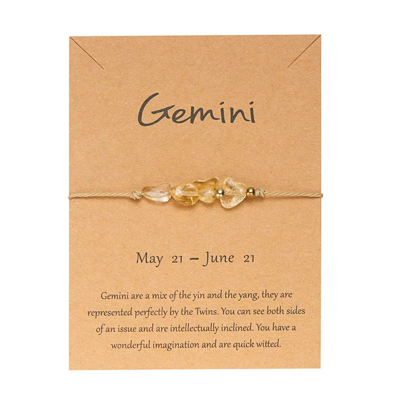 Wholesale Twelve Constellations Natural Stone Beaded Bracelet