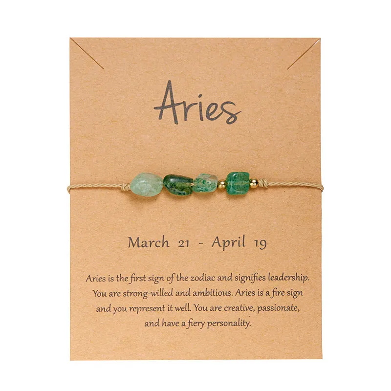 Wholesale Twelve Constellations Natural Stone Beaded Bracelet