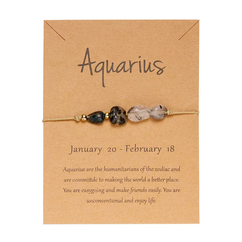 Wholesale Twelve Constellations Natural Stone Beaded Bracelet
