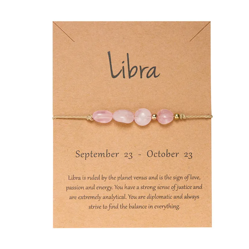 Wholesale Twelve Constellations Natural Stone Beaded Bracelet