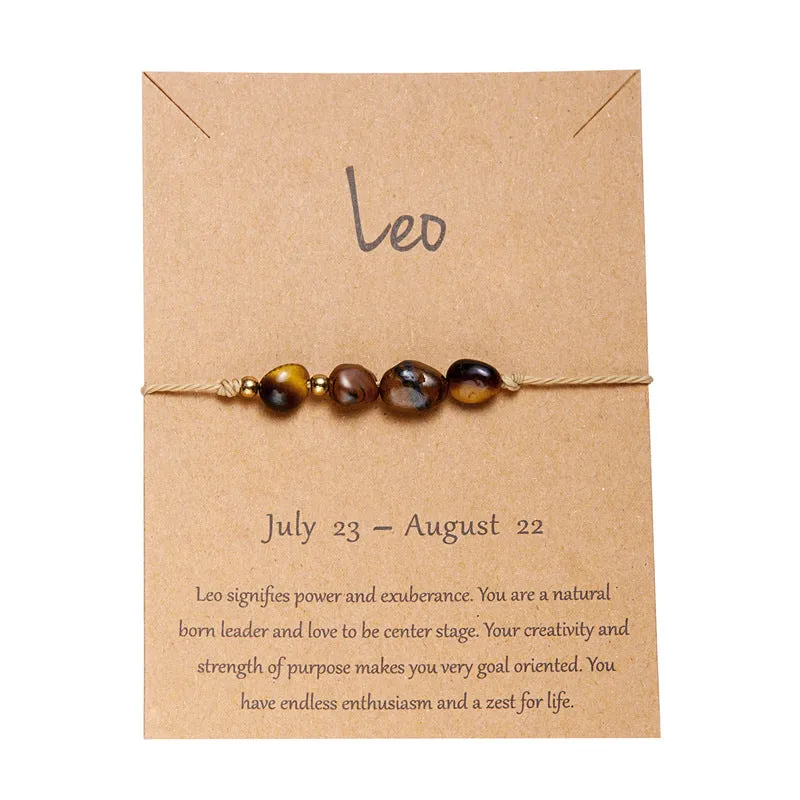 Wholesale Twelve Constellations Natural Stone Beaded Bracelet