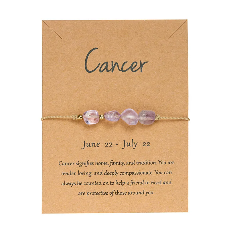 Wholesale Twelve Constellations Natural Stone Beaded Bracelet