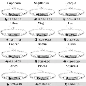 Wholesale Twelve Constellations Stainless Steel Bracelet