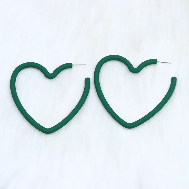 Wholesale Valentine's Day 12 Colors Big Heart Acrylic Earrings