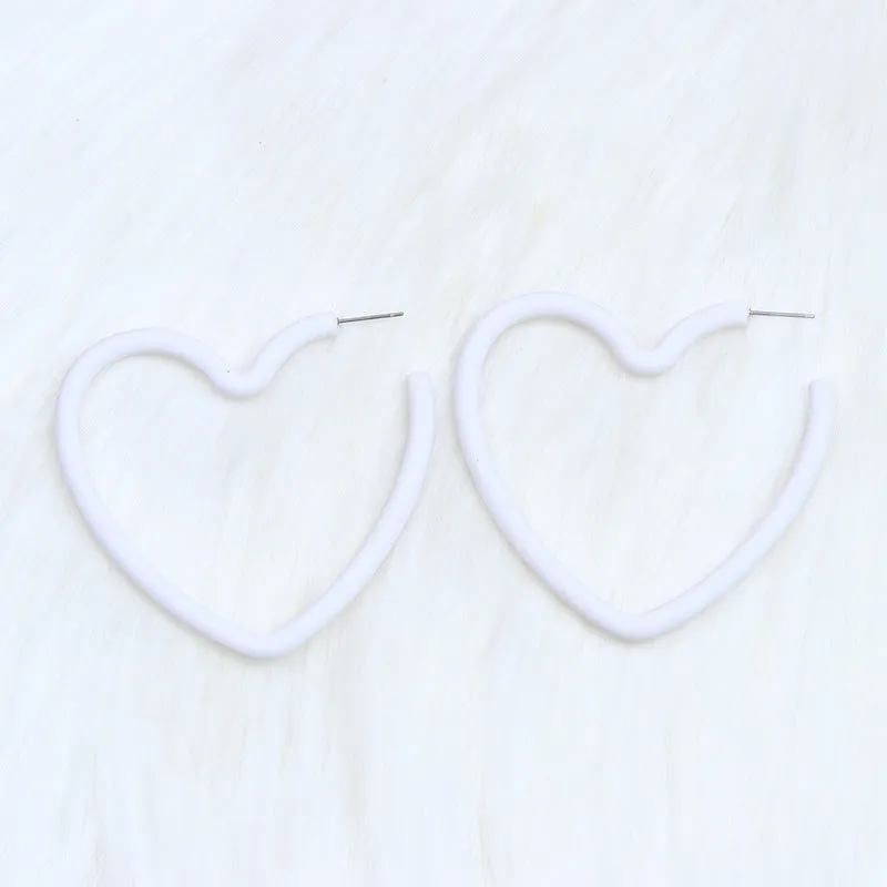 Wholesale Valentine's Day 12 Colors Big Heart Acrylic Earrings