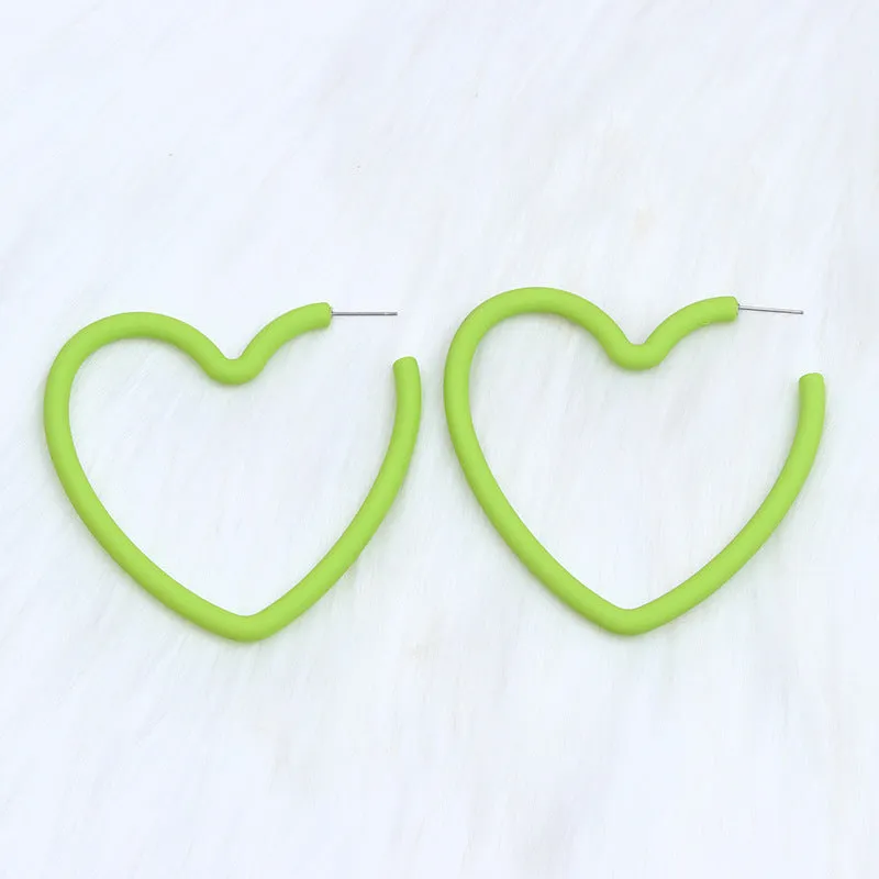 Wholesale Valentine's Day 12 Colors Big Heart Acrylic Earrings