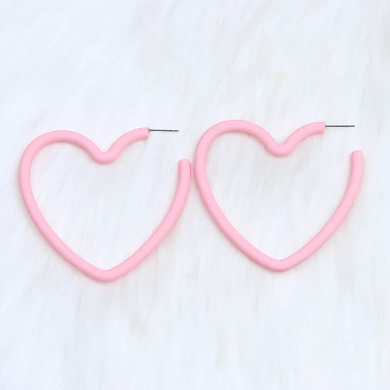 Wholesale Valentine's Day 12 Colors Big Heart Acrylic Earrings