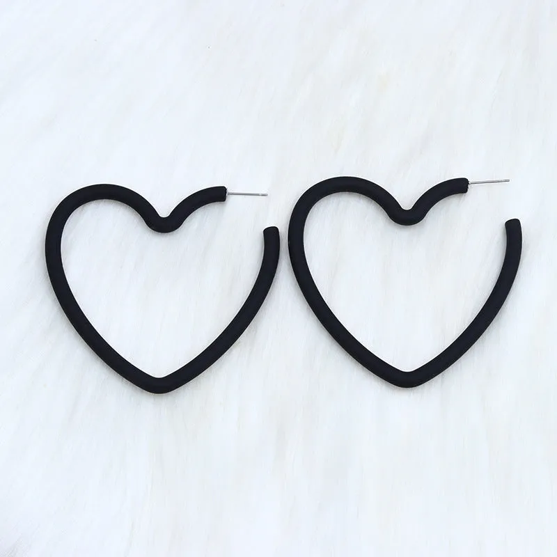 Wholesale Valentine's Day 12 Colors Big Heart Acrylic Earrings