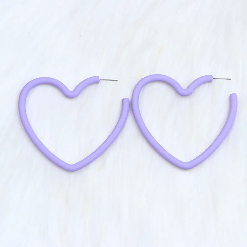 Wholesale Valentine's Day 12 Colors Big Heart Acrylic Earrings