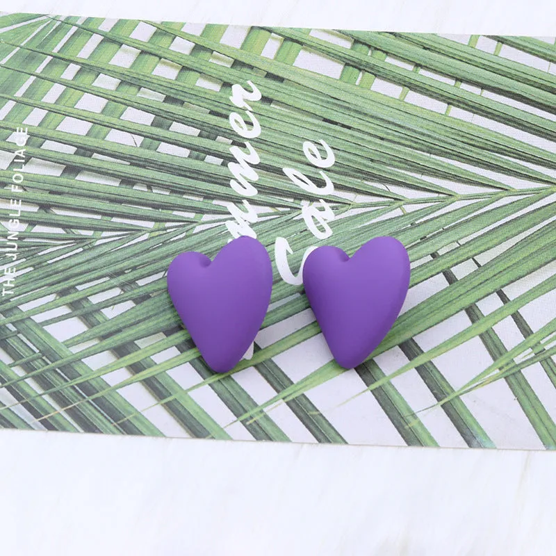 Wholesale Valentine's Day 18 Colors Small Heart Valentine's Day Acrylic Earrings