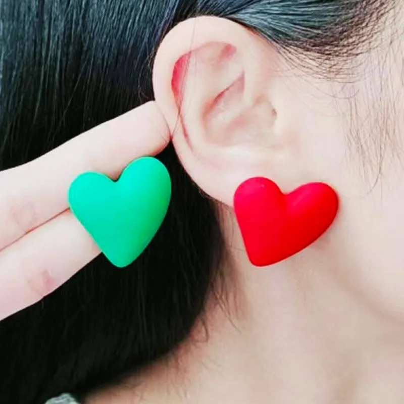 Wholesale Valentine's Day 18 Colors Small Heart Valentine's Day Acrylic Earrings