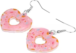 Wholesale Valentine's Day Acrylic  Heart Donut Earrings