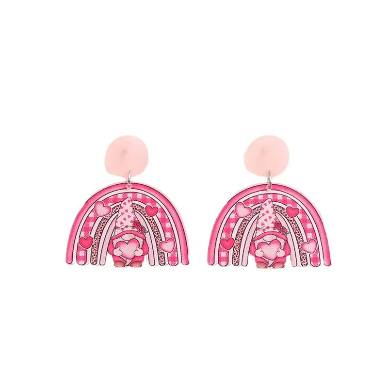 Wholesale Valentine's Day Acrylic Love Cat Dwarf Flamingo Earrings