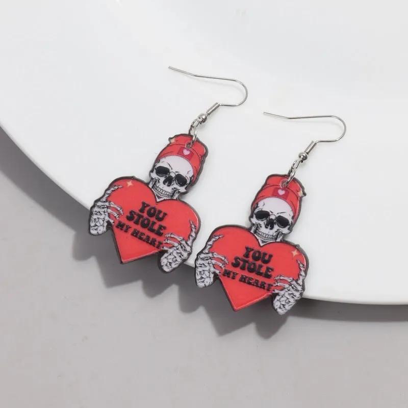 Wholesale Valentine's Day Acrylic Rose Love Confession Earrings