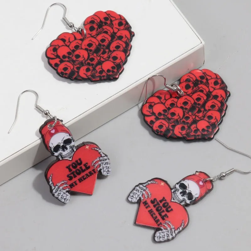 Wholesale Valentine's Day Acrylic Rose Love Confession Earrings