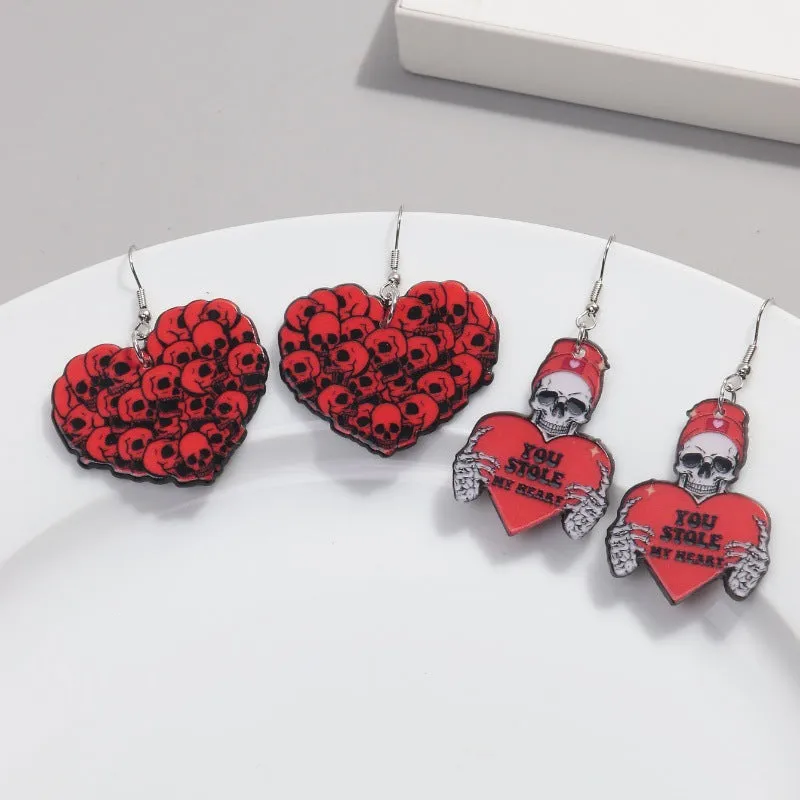 Wholesale Valentine's Day Acrylic Rose Love Confession Earrings