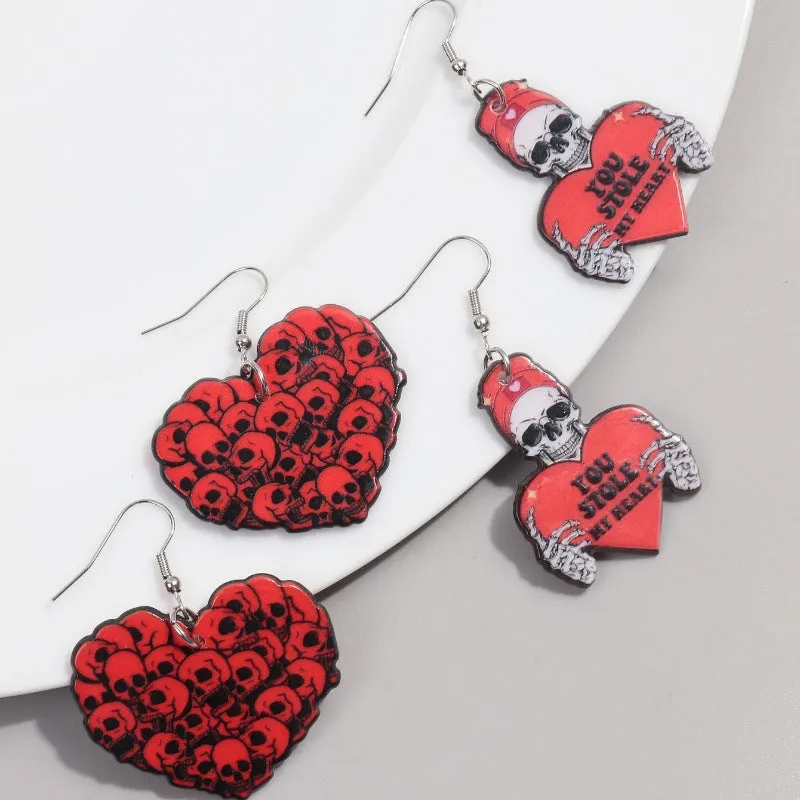 Wholesale Valentine's Day Acrylic Rose Love Confession Earrings