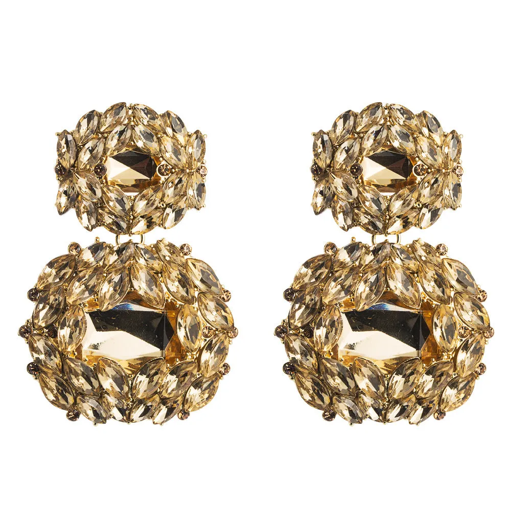 Wholesale Valentine's Day Alloy Shaped Glass Diamond Earrings