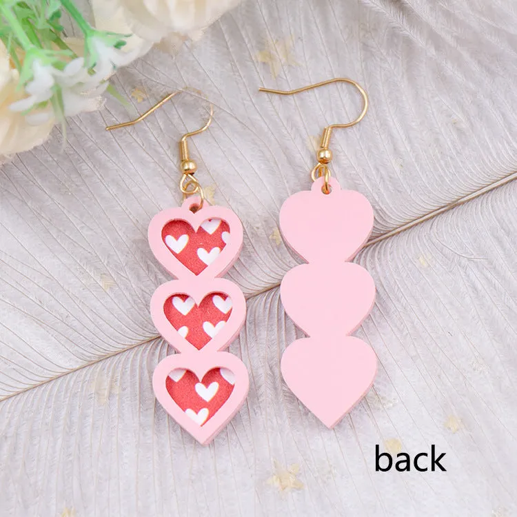 Wholesale Valentine's Day Autumn/Winter Pink Love Acrylic Earrings